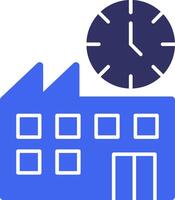 Factory Clock Solid Two Color Icon vector