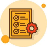 Maintenance Checklist Filled Shadow Cirlce Icon vector