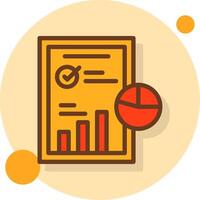 Industry Analysis Filled Shadow Cirlce Icon vector