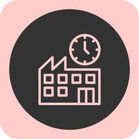 Factory Clock Linear Round Icon vector