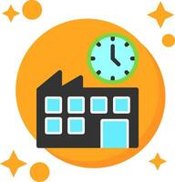 Factory Clock Tailed Color Icon vector