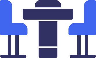 Conference Table Solid Two Color Icon vector