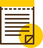 Notepad Yellow Lieanr Circle Icon vector