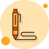 Pen Filled Shadow Cirlce Icon vector