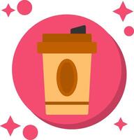 Coffee Cup Tailed Color Icon vector