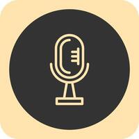 Microphone Linear Round Icon vector