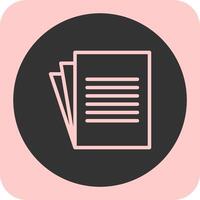 Document Linear Round Icon vector