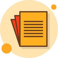 Document Filled Shadow Cirlce Icon vector