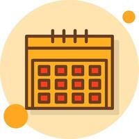 Calendar Filled Shadow Cirlce Icon vector