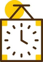 Clock Yellow Lieanr Circle Icon vector