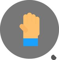 Hand Raise Flat Shadow Icon vector