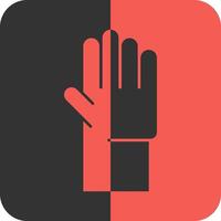 Hand Raise Red Inverse Icon vector