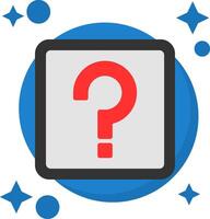 Question Mark Tailed Color Icon vector