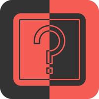 Question Mark Red Inverse Icon vector