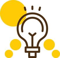 Idea Bulb Yellow Lieanr Circle Icon vector