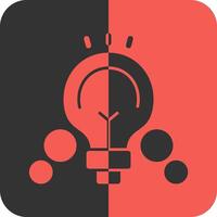 Idea Bulb Red Inverse Icon vector