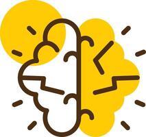 Brainstorming Yellow Lieanr Circle Icon vector