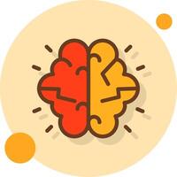 Brainstorming Filled Shadow Cirlce Icon vector