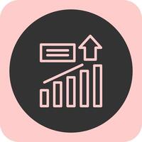 crecimiento lineal redondo icono vector