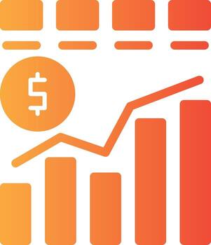 financiero gráfico sólido multi degradado icono vector
