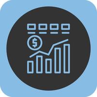 Financial Chart Linear Round Icon vector