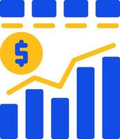 financiero gráfico plano dos color icono vector