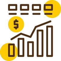 Financial Chart Yellow Lieanr Circle Icon vector