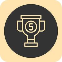 Trophy Linear Round Icon vector