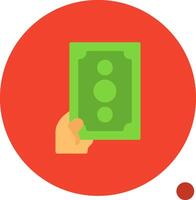 Hand Money Flat Shadow Icon vector