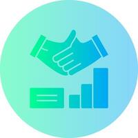 Handshake Gradient Circle Icon vector
