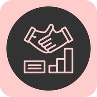 Handshake Linear Round Icon vector