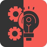 Innovation Red Inverse Icon vector