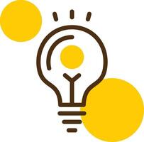 Light Bulb Yellow Lieanr Circle Icon vector