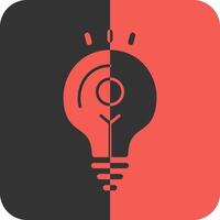 Light Bulb Red Inverse Icon vector