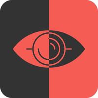 ojo rojo inverso icono vector