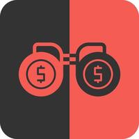 Binoculars Red Inverse Icon vector