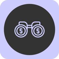 Binoculars Linear Round Icon vector