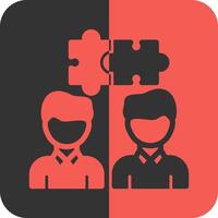 Team Building Red Inverse Icon vector