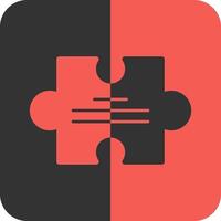 Puzzle Piece Red Inverse Icon vector