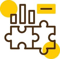 Puzzle Yellow Lieanr Circle Icon vector