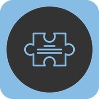 Puzzle Piece Linear Round Icon vector