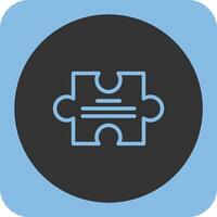 Puzzle Piece Linear Round Icon vector