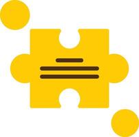 Puzzle Piece Yellow Lieanr Circle Icon vector