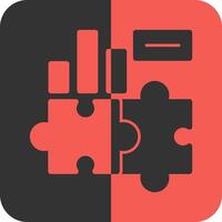 Puzzle Red Inverse Icon vector