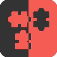 Jigsaw Red Inverse Icon vector