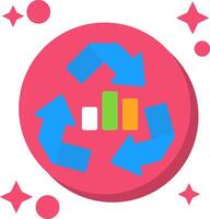 Recycling Arrows Tailed Color Icon vector