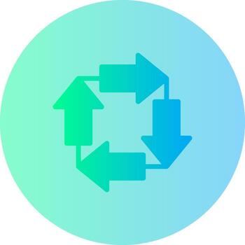Counter Clockwise Arrows Gradient Circle Icon vector