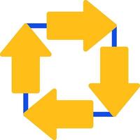 Counter Clockwise Arrows Flat Two color Icon vector