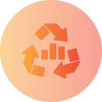 Recycling Arrows Gradient Circle Icon vector