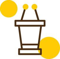 Speaker Podium Yellow Lieanr Circle Icon vector